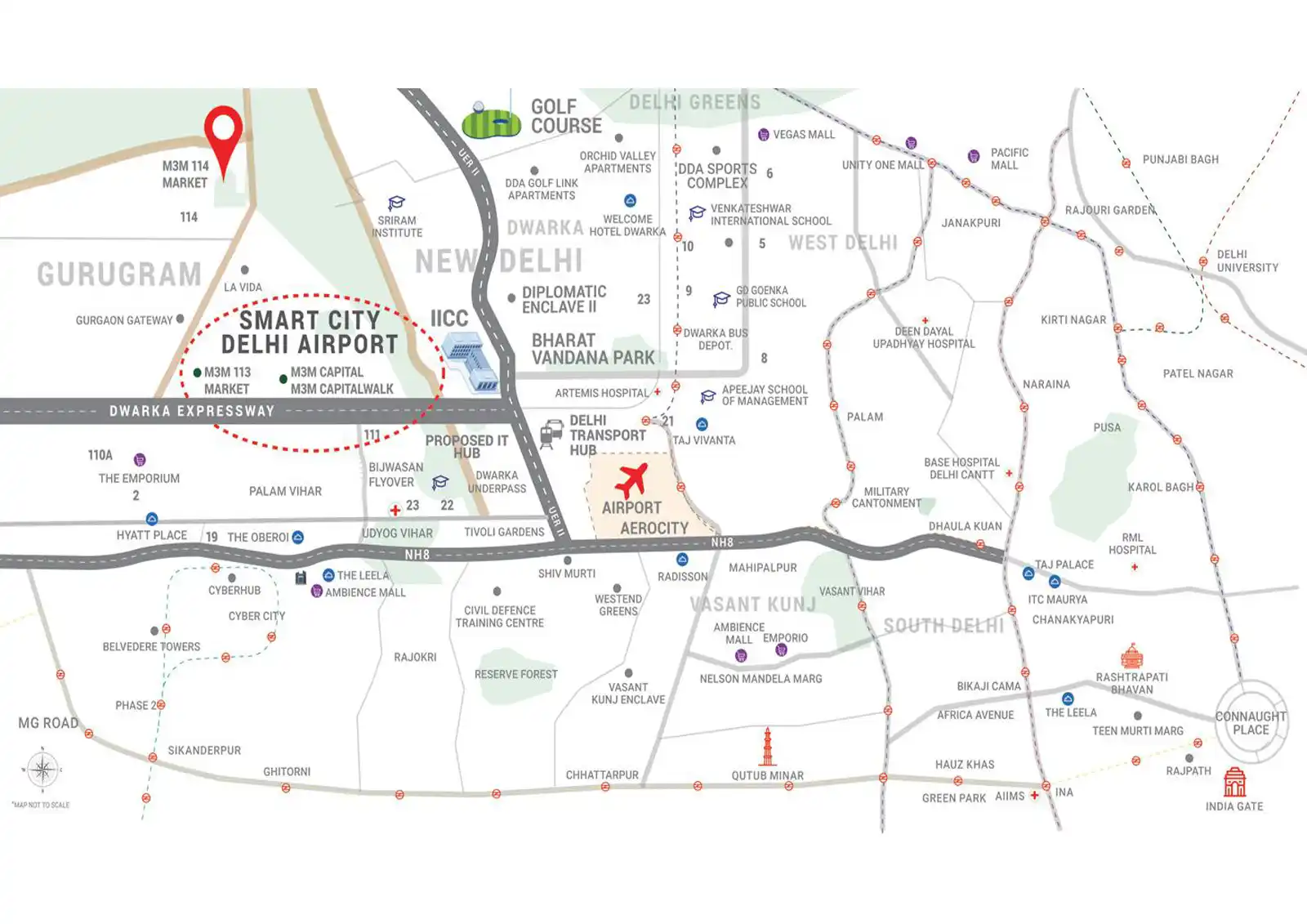 location-map-M3M 114 Market - Premium SCO Plots in Gurugram